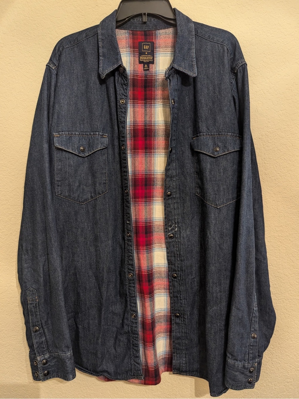 GAP x Pendleton Denim Shirt Jacket Flannel Lined XL Tall
